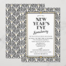 Search for new years eve gatsby invitations Black and white