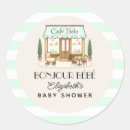 Search for french round stickers Bonjour bébé