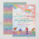 Search for mermaid and unicorn party invitations Mermaids