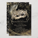 Search for black and gold masquerade party invitations Celebration