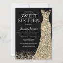 Search for black and gold sweet 16 invitations Golden