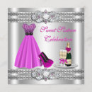 Search for lace sweet 16 invitations Silver