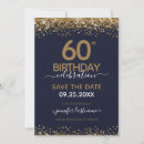 Search for elegant blue 60th birthday invitations Glitter