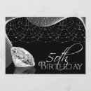 Search for diamond 50th birthday invitations White