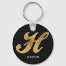Search for initial h key rings black and gold