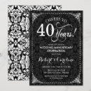 Search for black white damask wedding invitations Vintage