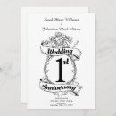 Search for 1st anniversary invitations Black and white