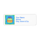 Search for birthday cake return address labels Happy
