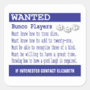 Search for game night stickers Bunco