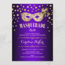 Search for purple masquerade invitations Elegant