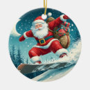 Search for snowboarding christmas tree decorations Santa