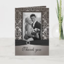 Search for grey damask thank you cards Black