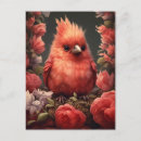 Search for bird postcards red