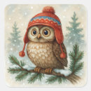Search for winter owl stickers Watercolor