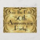 Search for 50th anniversary save the date postcards Golden
