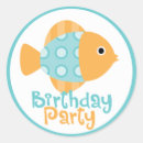 Search for childrens happy birthday stickers Under the sea