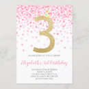 Search for pink and gold party invitations Young wild and three