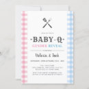 Search for bbq gender reveal invitations Gingham