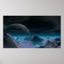 Search for alien planets posters Blue
