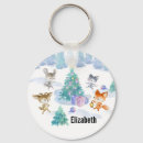 Search for decorated christmas tree round key rings Watercolor