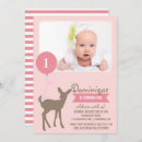 Search for baby deer birthday invitations Pink