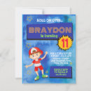 Search for boys roller skating party invitations Blue