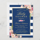 Search for navy blue stripes baby shower invitations Elegant