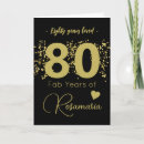 Search for black and gold 80th birthday cards Glitter
