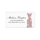 Search for pink dress return address labels Rose gold