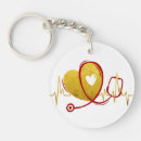 Search for medical stethoscope key rings Heart