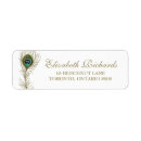 Search for peacock wedding return address labels Vintage