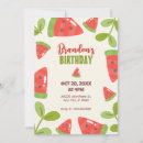 Search for watermelon birthday invitations Red