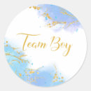 Search for team blue baby shower stickers Gold