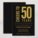 Search for cheers to 50 years birthday invitations Black and gold
