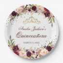 Search for burgundy and gold plates Floral