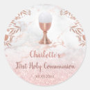 Search for pink communion stickers Catholic