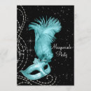 Search for blue and black masquerade party invitations Teal