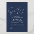 Search for navy and silver baby shower invitations Elegant