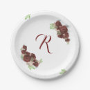 Search for burgundy paper plates Monogrammed