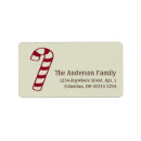 Search for candy cane return address labels Whimsical