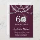 Search for diamond 60th birthday invitations Burgundy