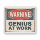 Search for genius stickers Humour