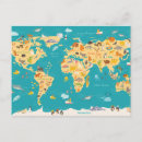 Search for world map postcards Kids