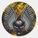 Search for winged skull stickers Black