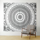 Search for black and white mandala tapestries Flower