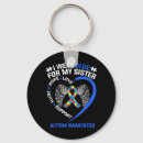 Search for autism ribbon key rings Blue