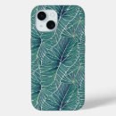 Search for tropical leaves iphone cases Blue