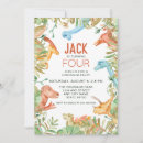 Search for dinosaur fourth birthday invitations Jungle