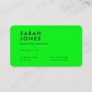 Search for neon green business cards Minimalist