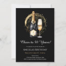 Search for wine 50th birthday invitations Elegant